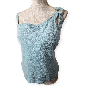 Teal Plus Size One Shoulder With Cutout Detail Tankini Top  Sz 20/22W